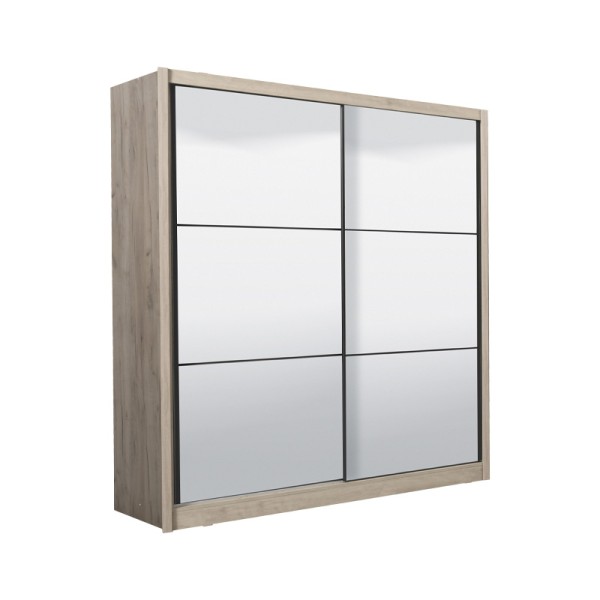ΝΤΟΥΛΑΠΑ NAVARA ΜΕ ΚΑΘΡΕΦΤΗ 215 2 OG GREY OAK 213x60x215,5εκ