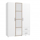 ΝΤΟΥΛΑΠΑ PARNAS 3K2FO III ARTISAN OAK-ΛΕΥΚΟ 149x54x208εκ