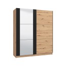 ΝΤΟΥΛΑΠΑ SARDINIA 180 OG ARTISAN OAK / ΜΑΥΡΟ 179x62.5x210εκ
