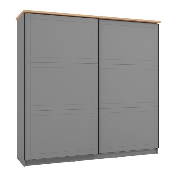 ΝΤΟΥΛΑΠΑ VALENCIA 220 ΓΚΡΙ-ARTISAN OAK-ΓΚΡΙ ΜΑΤ 220x62.5x214εκ