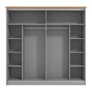 ΝΤΟΥΛΑΠΑ VALENCIA 220 ΓΚΡΙ-ARTISAN OAK-ΓΚΡΙ ΜΑΤ 220x62.5x214εκ