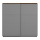 ΝΤΟΥΛΑΠΑ VALENCIA 220 ΓΚΡΙ-ARTISAN OAK-ΓΚΡΙ ΜΑΤ 220x62.5x214εκ
