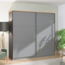 ΝΤΟΥΛΑΠΑ VALENCIA 220 ΓΚΡΙ-ARTISAN OAK-ΓΚΡΙ ΜΑΤ 220x62.5x214εκ
