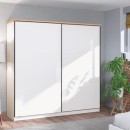 ΝΤΟΥΛΑΠΑ VALENCIA 220 ΛΕΥΚΟ-ARTISAN OAK-ΛΕΥΚΟ ΜΑΤ 220x62.5x214εκ
