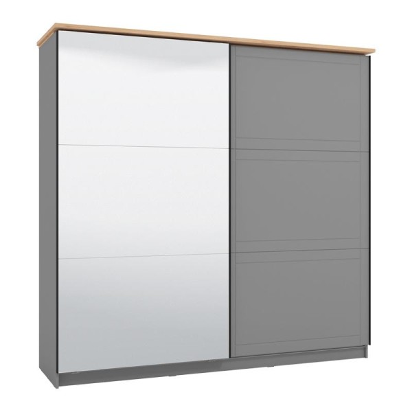 ΝΤΟΥΛΑΠΑ VALENCIA 220 ΜΕ ΚΑΘΡΕΦΤΗ ΓΚΡΙ-ARTISAN OAK-ΓΚΡΙ ΜΑΤ 220x62.5x214εκ