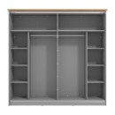 ΝΤΟΥΛΑΠΑ VALENCIA 220 ΜΕ ΚΑΘΡΕΦΤΗ ΓΚΡΙ-ARTISAN OAK-ΓΚΡΙ ΜΑΤ 220x62.5x214εκ