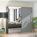ΝΤΟΥΛΑΠΑ VALENCIA 220 ΜΕ ΚΑΘΡΕΦΤΗ ΓΚΡΙ-ARTISAN OAK-ΓΚΡΙ ΜΑΤ 220x62.5x214εκ