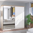 ΝΤΟΥΛΑΠΑ VALENCIA 220 ΜΕ ΚΑΘΡΕΦΤΗ ΛΕΥΚΟ-ARTISAN OAK-ΛΕΥΚΟ ΜΑΤ 220x62.5x214εκ