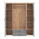 ΝΤΟΥΛΑΠΑ VALENCIA 4K2F ΓΚΡΙ-ARTISAN OAK-ΓΚΡΙ ΜΑΤ 190x58x210εκ