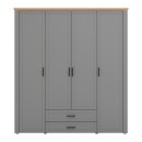 ΝΤΟΥΛΑΠΑ VALENCIA 4K2F ΓΚΡΙ-ARTISAN OAK-ΓΚΡΙ ΜΑΤ 190x58x210εκ