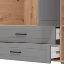 ΝΤΟΥΛΑΠΑ VALENCIA 4K2F ΓΚΡΙ-ARTISAN OAK-ΓΚΡΙ ΜΑΤ 190x58x210εκ