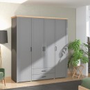 ΝΤΟΥΛΑΠΑ VALENCIA 4K2F ΓΚΡΙ-ARTISAN OAK-ΓΚΡΙ ΜΑΤ 190x58x210εκ