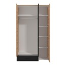 ΝΤΟΥΛΑΠΑ VARADERO 3K1F1O ARTISAN OAK-ΜΑΥΡΟ 119x53x203,5εκ