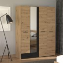 ΝΤΟΥΛΑΠΑ VARADERO 4K1F1O ARTISAN OAK-ΜΑΥΡΟ 157,5x53x203,5εκ