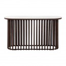 ΟΒΑΛ ΚΟΝΣΟΛΑ Fylliana FL18 ΜΕ ΜΠΕΖ ΚΕΡΑΜΙΚΗ ΕΠΙΦΑΝΕΙΑ ΚΑΙ ΜΕΤΑΛΛΙΚΗ ΒΑΣΗ ΣΕ ΚΑΦΕ ΧΡΩΜΑ 140x45x78εκ