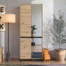 ΠΑΠΟΥΤΣΟΘΗΚΗ FLANNAN 2K4V 2OG ARTISAN OAK/ΜΑΥΡΟ MATT ΧΡΩΜΑ 80x40x205εκ