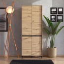 ΠΑΠΟΥΤΣΟΘΗΚΗ FLANNAN 2K4V ARTISAN OAK/ΜΑΥΡΟ MATT ΧΡΩΜΑ 80x40x205εκ