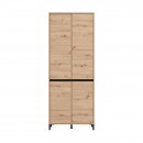 ΠΑΠΟΥΤΣΟΘΗΚΗ FLANNAN 2K4V ARTISAN OAK/ΜΑΥΡΟ MATT ΧΡΩΜΑ 80x40x205εκ
