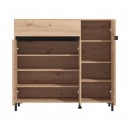 ΠΑΠΟΥΤΣΟΘΗΚΗ FLANNAN 3K1F3V ARTISAN OAK/ΜΑΥΡΟ MATT ΧΡΩΜΑ 120x40x110εκ
