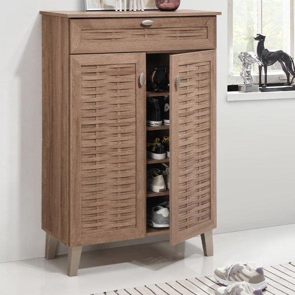 ΠΑΠΟΥΤΣΟΘΗΚΗ Fylliana FP-03C PACIFIC OAK ΜΕ 5 ΡΑΦΙΑ ΚΑΙ 1 ΣΥΡΤΑΡΙ 77,8x36,8x119,6cm