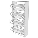 ΠΑΠΟΥΤΣΟΘΗΚΗ Hugo 24 Grey Oak 67x28x155εκ