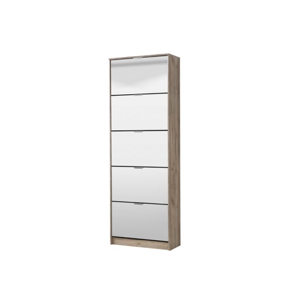 ΠΑΠΟΥΤΣΟΘΗΚΗ Hugo 25 Grey Oak ΜΕ ΚΑΘΡΕΦΤΗ 67x28x191,5εκ
