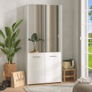 ΠΑΠΟΥΤΣΟΘΗΚΗ ΜΕ ΚΑΘΡΕΦΤΗ MENORCA 2K 2OG ΛΕΥΚΟ HIGH GLOSS 89,5x37,5x199εκ