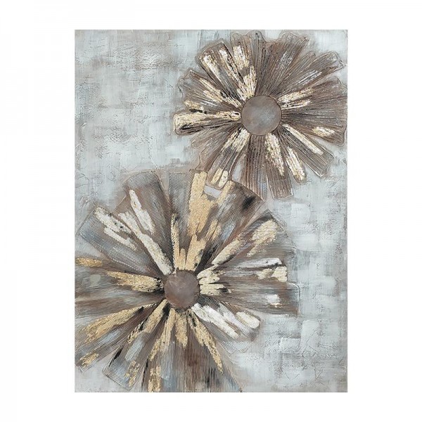 ΠΙΝΑΚΑΣ Fylliana Gold flower ΣΕ ΚΑΜΒΑ 120x3x90εκ