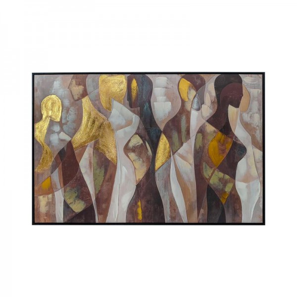 ΠΙΝΑΚΑΣ ΣΕ ΚΑΜΒΑ Fylliana FL38701 ΚΑΦΕ-ΜΠΕΖ-ΧΡΥΣΟ ΧΡΩΜΑ 120x4x80εκ