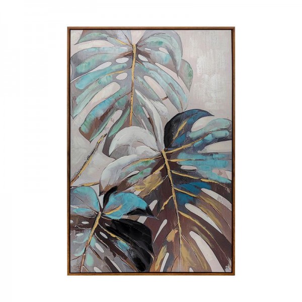 ΠΙΝΑΚΑΣ ΣΕ ΚΑΜΒΑ Fylliana FL38798 ΚΑΦΕ-ΜΠΕΖ-ΠΡΑΣΙΝΟ ΧΡΩΜΑ 60x4x90εκ