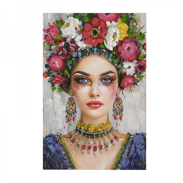 ΠΙΝΑΚΑΣ ΣΕ ΚΑΜΒΑ ΓΥΝΑΙΚΕΙΑ ΦΙΓΟΥΡΑ Fylliana FL24062 ΚΟΚΚΙΝΟ-ΜΠΛΕ-ΜΠΕΖ 60x3x90εκ