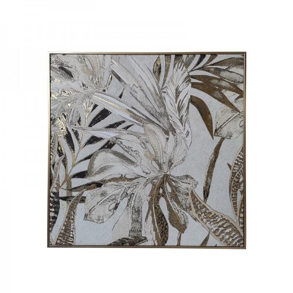 ΠΙΝΑΚΑΣ ΣΕ ΚΑΜΒΑ ΜΕ ΠΛΑΣΤΙΚΟ ΠΛΑΙΣΙΟ Fylliana FL251382 ΧΡΥΣΟ-ΛΕΥΚΟ-ΜΠΕΖ 50x3x50εκ