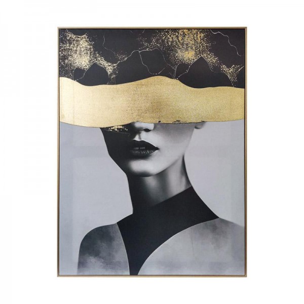 ΠΙΝΑΚΑΣ ΣΕ ΚΑΜΒΑ ΜΕ ΠΛΑΣΤΙΚΟ ΠΛΑΙΣΙΟ Fylliana FL6620 ΜΑΥΡΟ-ΧΡΥΣΟ 60x80εκ