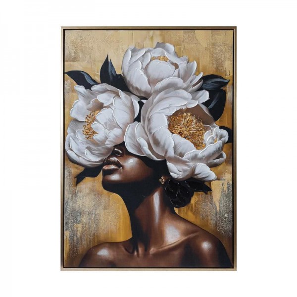 ΠΙΝΑΚΑΣ ΣΕ ΚΑΜΒΑ ΜΕ ΠΛΑΣΤΙΚΟ ΠΛΑΙΣΙΟ Fylliana FL8113 ΚΑΦΕ-ΧΡΥΣΟ 50x70εκ