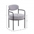 ΠΟΛΥΘΡΟΝΑ Fylliana FL21 ΓΚΡΙ ΥΦΑΣΜΑ ΜΕ ΜΕΤΑΛΛΙΚΟ ΣΚΕΛΕΤΟ 59x64x87εκ