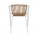 ΠΟΛΥΘΡΟΝΑ ΚΗΠΟΥ Fyllianna FL11465 ΑΠΟ ΣΥΝΘΕΤΙΚΟ RATTAN MΕ ΜΕΤΑΛΛΙΚΟ ΣΚΕΛΕΤΟ ΛΕΥΚΟ ΧΡΩΜΑ 54x63x74εκ