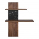 ΡΑΦΙ ΤΟΙΧΟΥ 2 ΘΕΣΕΩΝ Fylliana Miami TOBACCO ΜΕ BLACK MARBLE ΧΡΩΜΑ 80x26x100εκ