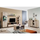 ΡΑΦΙ ΤΟΙΧΟΥ UMBRIA ZP GREY OAK-ΜΑΥΡΟ 137x19x24εκ m.b.r