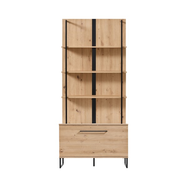 ΡΑΦΙΕΡΑ SARDINIA POP ARTISAN OAK / ΜΑΥΡΟ 85x42x192εκ srd