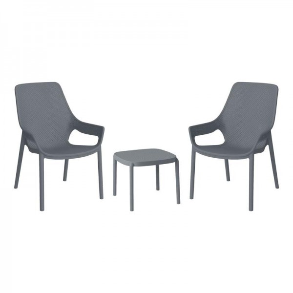 ΣΕΤ 2 ΚΑΡΕΚΛΕΣ ΚΗΠΟΥ ΚΑΙ ΤΡΑΠΕΖΑΚΙ Fylliana “Selavia” ΜΕ UV ΠΡΟΣΤΑΣΙΑ ΣΚΟΥΡΟ ΓΚΡΙ ΧΡΩΜΑ