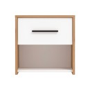 ΣΕΤ 2 ΚΟΜΟΔΙΝΑ VARADERO 2NO1F ARTISAN OAK-ΛΕΥΚΟ 42x33x42εκ fld