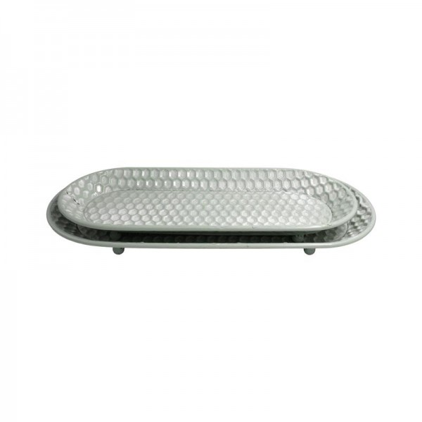ΣΕΤ 2 ΜΕΤΑΛΛΙΚΟΙ ΔΙΣΚΟΙ Fylliana FL1128 MINT-ΛΕΥΚΟ ΧΡΩΜΑ 60x27x6εκ