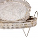 ΣΕΤ 2 ΜΕΤΑΛΛΙΚΩΝ ΔΙΑΚΟΣΜΗΤΙΚΩΝ ΔΙΣΚΩΝ Fylliana FL0254 ΑΝΤΙΚΕ ΑΣΗΜΙ ΧΡΩΜΑ 38x38x11εκ & 31x31x10.5εκ