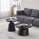 ΣΕΤ 2 ΤΡΑΠΕΖΑΚΙΑ ΣΑΛΟΝΙΟΥ Fylliana FL830 ΜΑΥΡΟ ΧΡΩΜΑ 50x47εκ & 70x39εκ