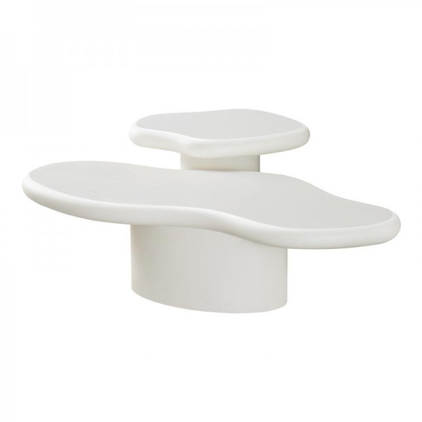 ΣΕΤ 2 ΤΡΑΠΕΖΙΑ ΣΑΛΟΝΙΟΥ Fylliana Concretto ΛΕΥΚΟ ΜΕ ΥΦΗ ΤΣΙΜΕΝΤΟΥ ΧΡΩΜΑ 121x52x32εκ & 58x44x41εκ