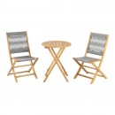 ΣΕΤ BISTRO 3 ΤΕΜ ΞΥΛΟ ΑΚΑΚΙΑΣ Fylliana FL3709 ΚΑΡΥΔΙ ΣΚΕΛΕΤΟΣ-ΓΚΡΙ ΚΟΡΔΟΝΙ 60x60x75εκ