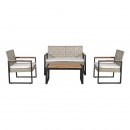 ΣΕΤ ΚΗΠΟΥ 4 ΤΕΜΑΧΙΩΝ Fylianna Sesilia ΑΠΟ ΞΥΛΟ ΑΚΑΚΙΑΣ ΜΑΥΡΟ-ΓΚΡΙ ΑΝΟΙΧΤΟ ΧΡΩΜΑ 112x61x76εκ