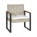 ΣΕΤ ΚΗΠΟΥ 4 ΤΕΜΑΧΙΩΝ Fylianna Sesilia ΑΠΟ ΞΥΛΟ ΑΚΑΚΙΑΣ ΜΑΥΡΟ-ΓΚΡΙ ΑΝΟΙΧΤΟ ΧΡΩΜΑ 112x61x76εκ