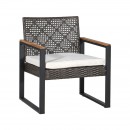 ΣΕΤ ΚΗΠΟΥ 4 ΤΕΜΑΧΙΩΝ Fylianna Sesilia ΑΠΟ ΞΥΛΟ ΑΚΑΚΙΑΣ ΜΑΥΡΟ-ΚΑΦΕ ΧΡΩΜΑ 112x61x76εκ