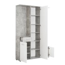 ΣΤΑΝΤ ΧΩΛ ΚΑΙ ΠΑΠΟΥΤΣΟΘΗΚΗ MARTIN ΓΚΡΙ CONCRETE-ΛΕΥΚΟ 133,5x33x197,5εκ fxtr